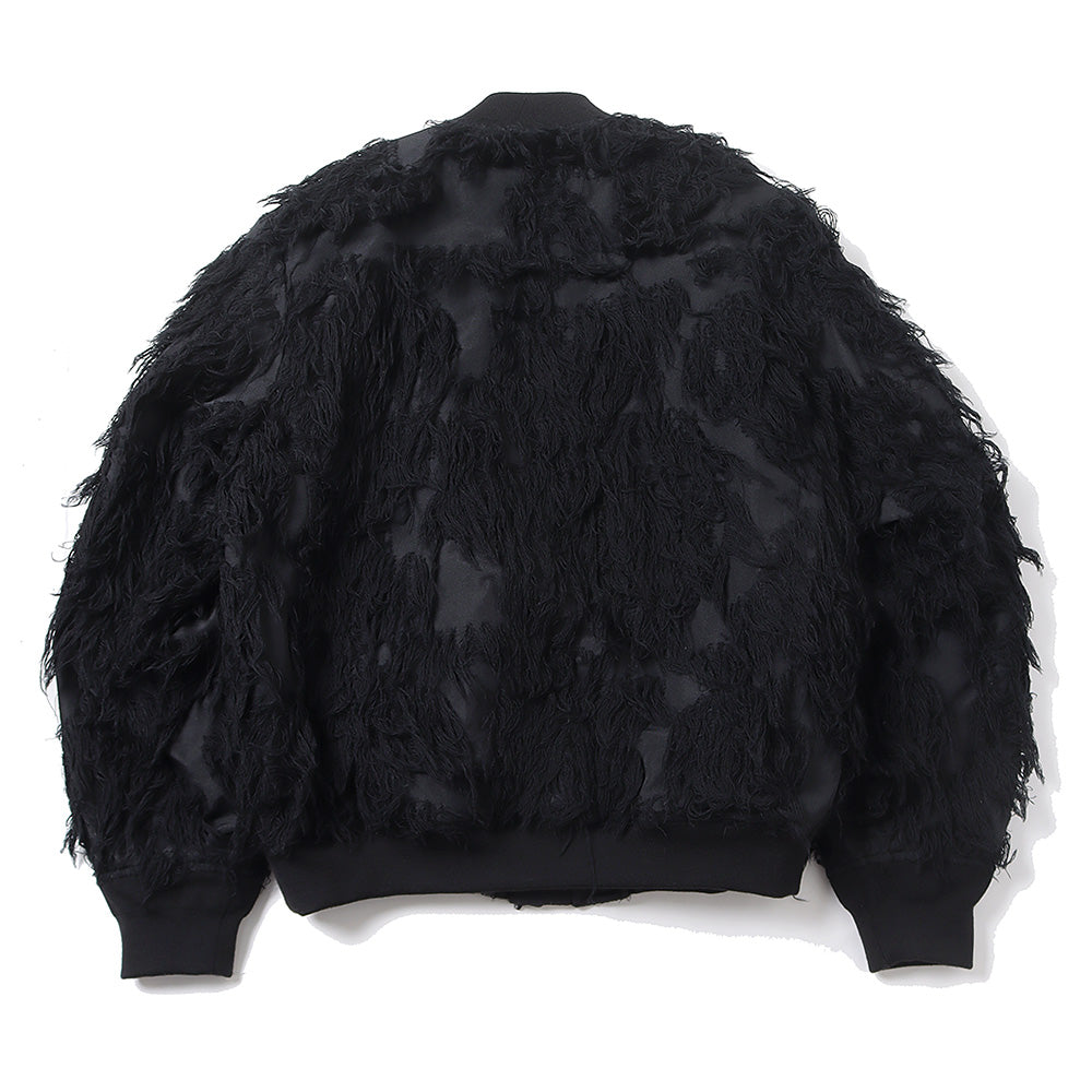 WO/PE FUR JACQUARD BOMBER JACKET