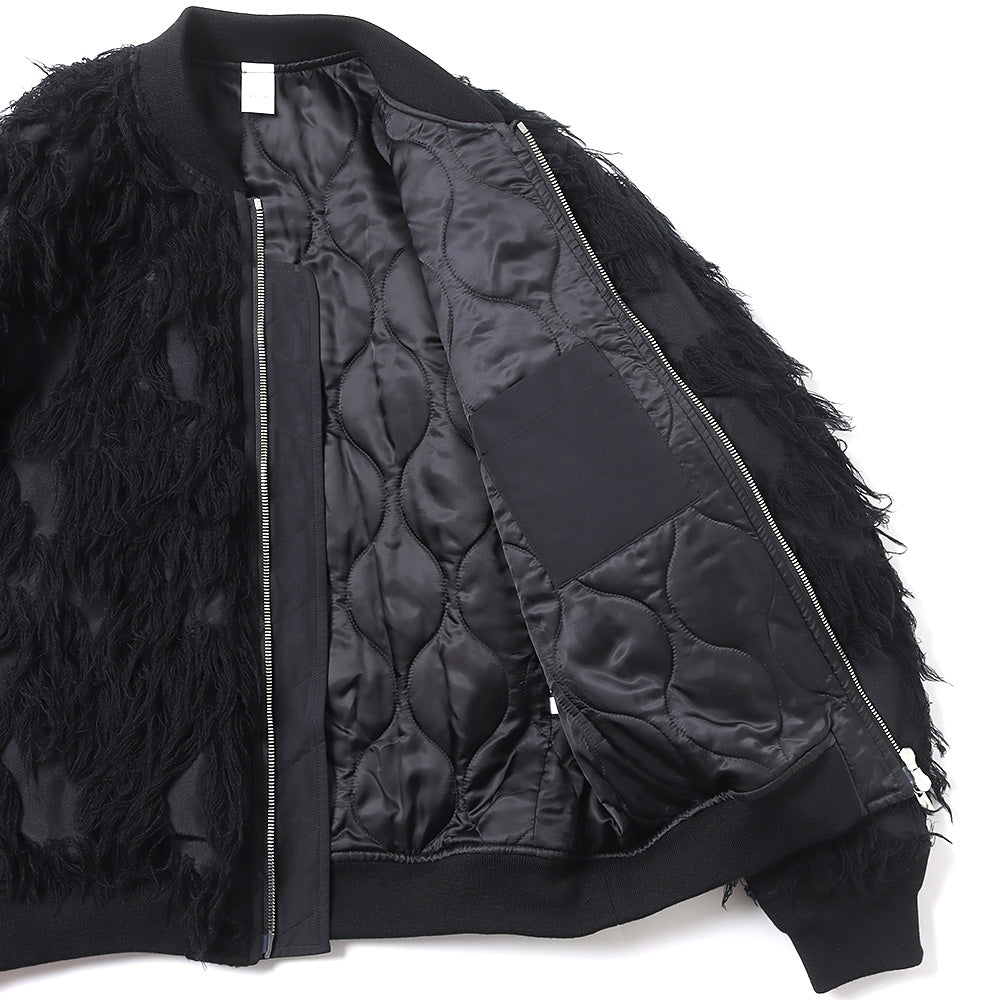 WO/PE FUR JACQUARD BOMBER JACKET