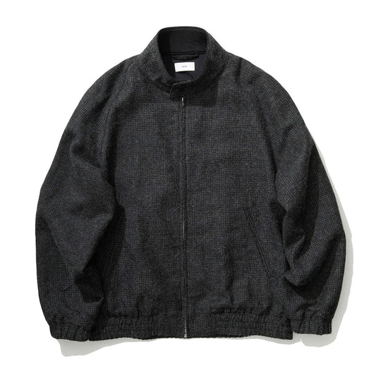  ALPACA HOUND TOOTH HARRINGTON JACKET  