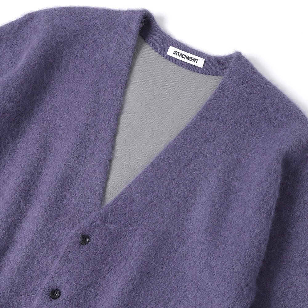 WO/NY MOHAIR x PE DOUBLE FACE KNIT CARDIGAN