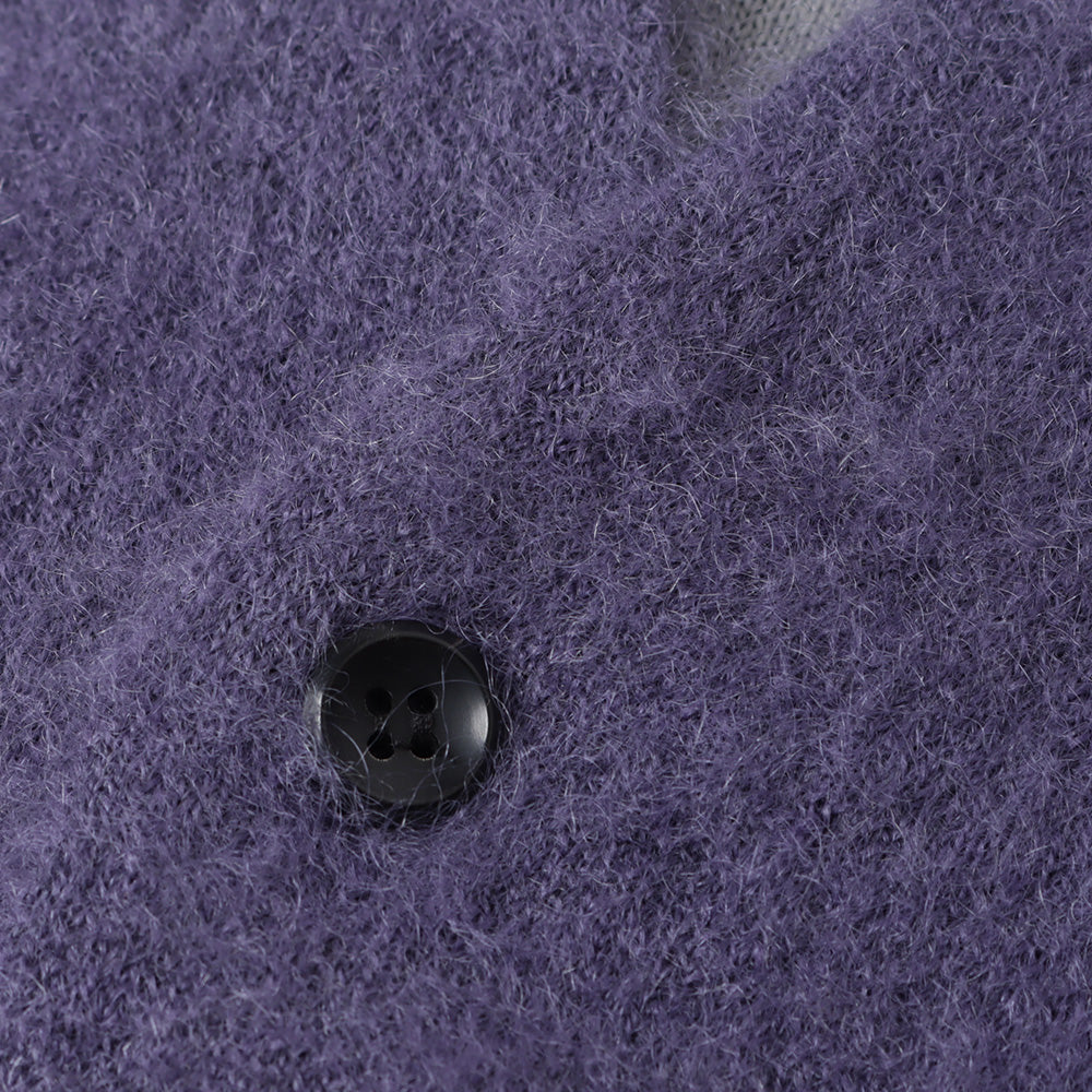 WO/NY MOHAIR x PE DOUBLE FACE KNIT CARDIGAN