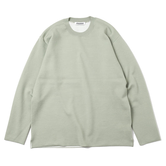  WO x PE DOUBLE FACE KNIT CREW NECK PULLOVER  