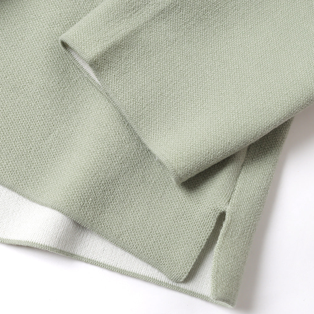 WO x PE DOUBLE FACE KNIT CREW NECK PULLOVER