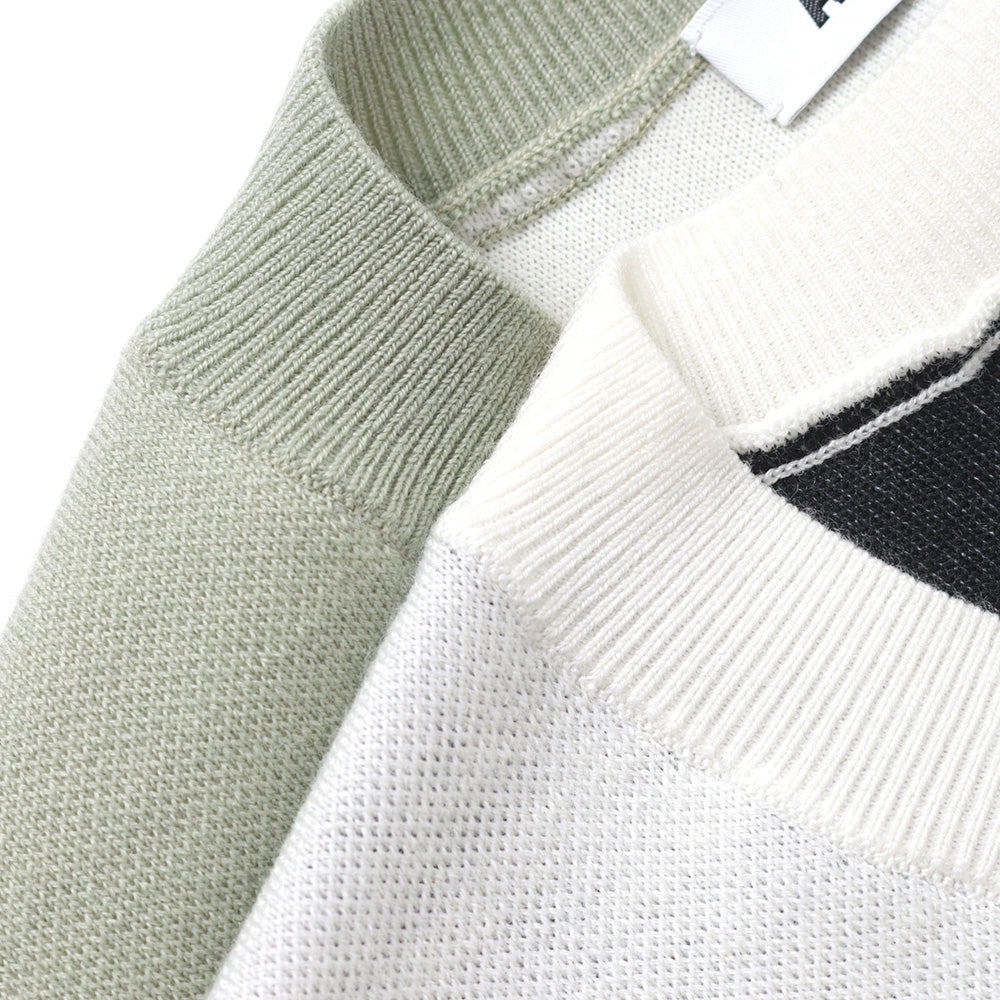 WO x PE DOUBLE FACE KNIT CREW NECK PULLOVER