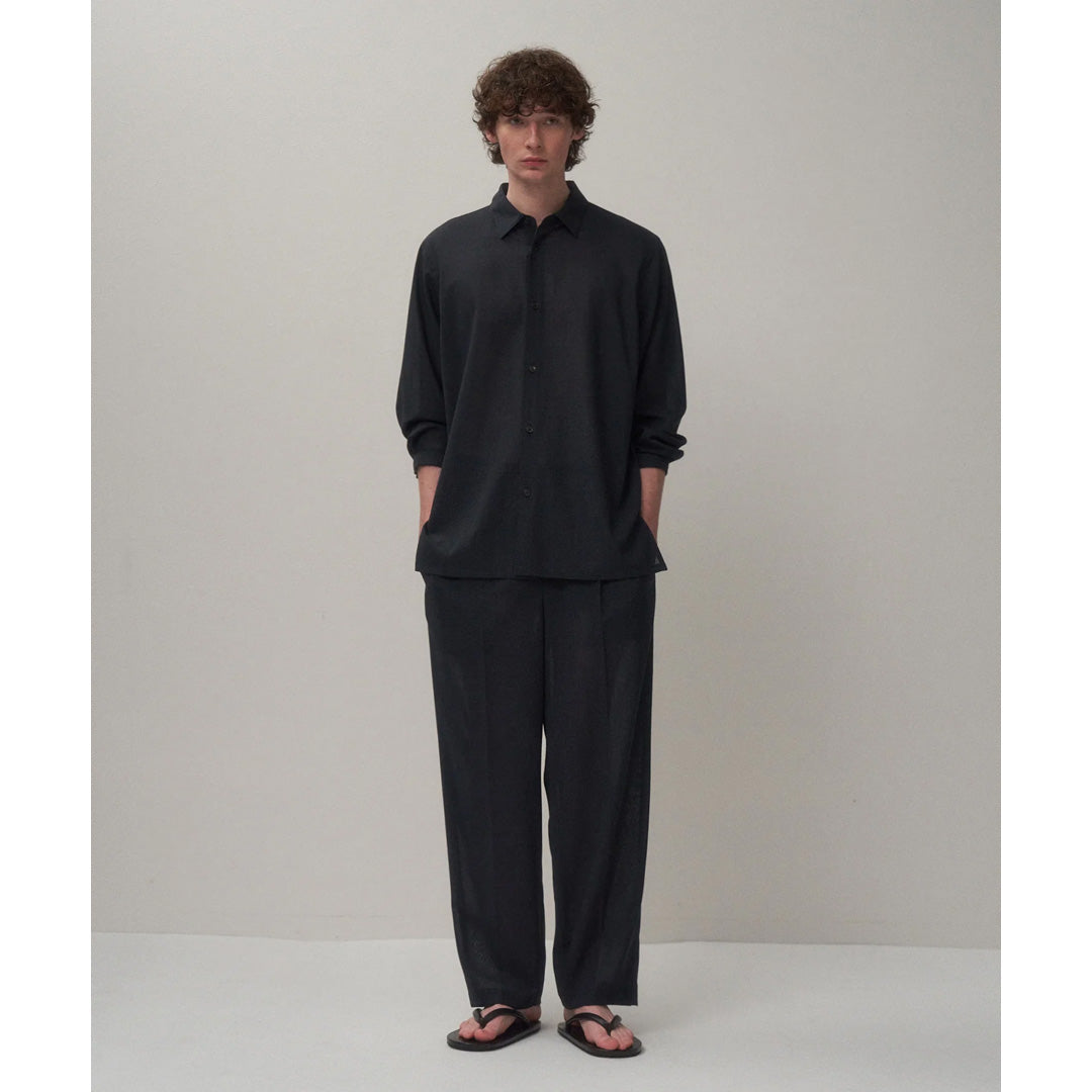 TWIST WOOL GAUZE LOOSE FIT SHIRT