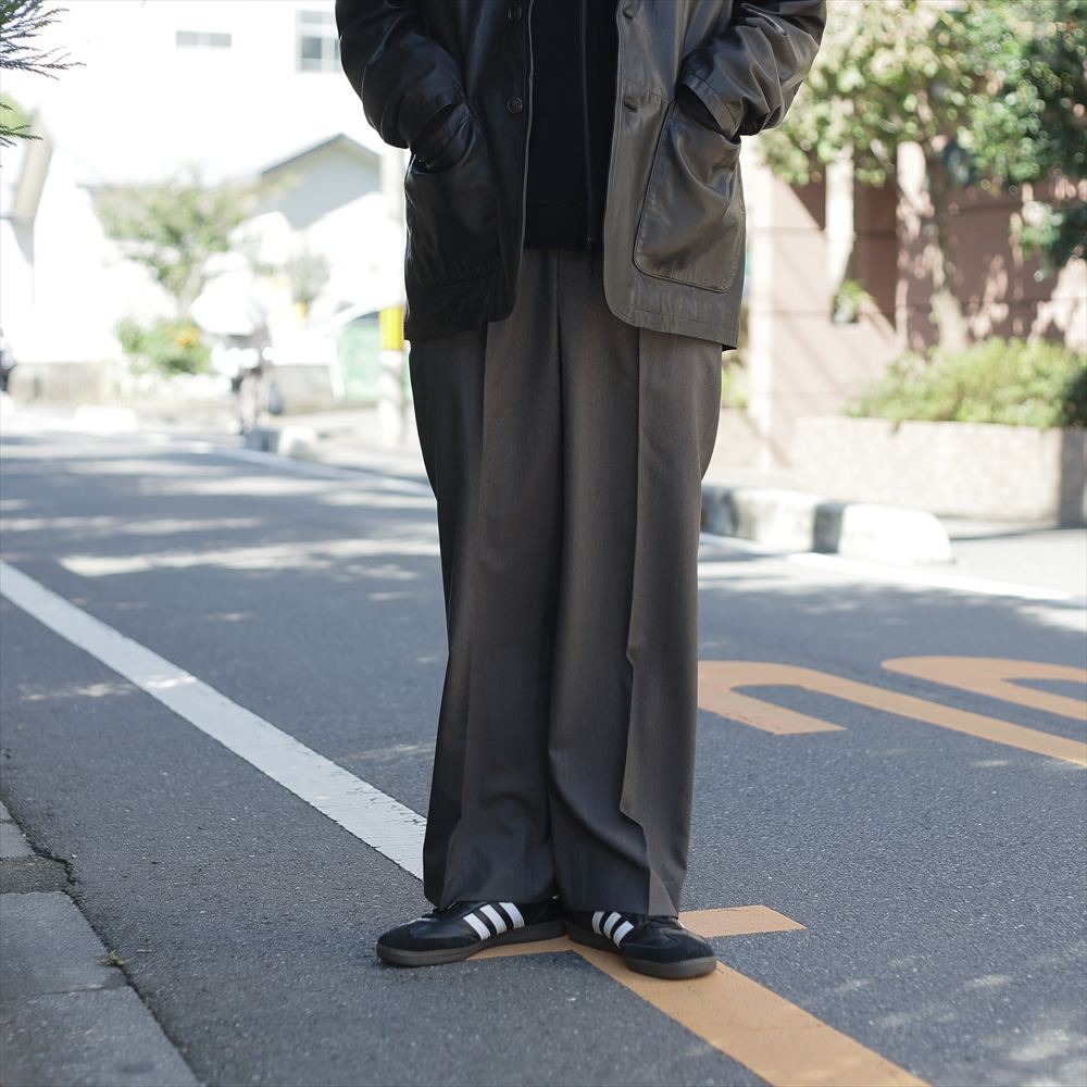 REGULAR FIT STRAIGHT TROUSERS 2/60 WOOL TROPICAL MELANGE