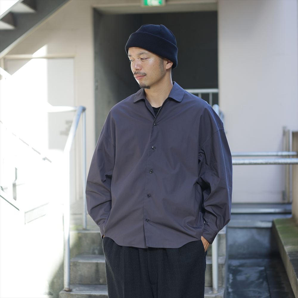 Draping Open Collar Shirt Type A Clear Heavy Broadcloth
