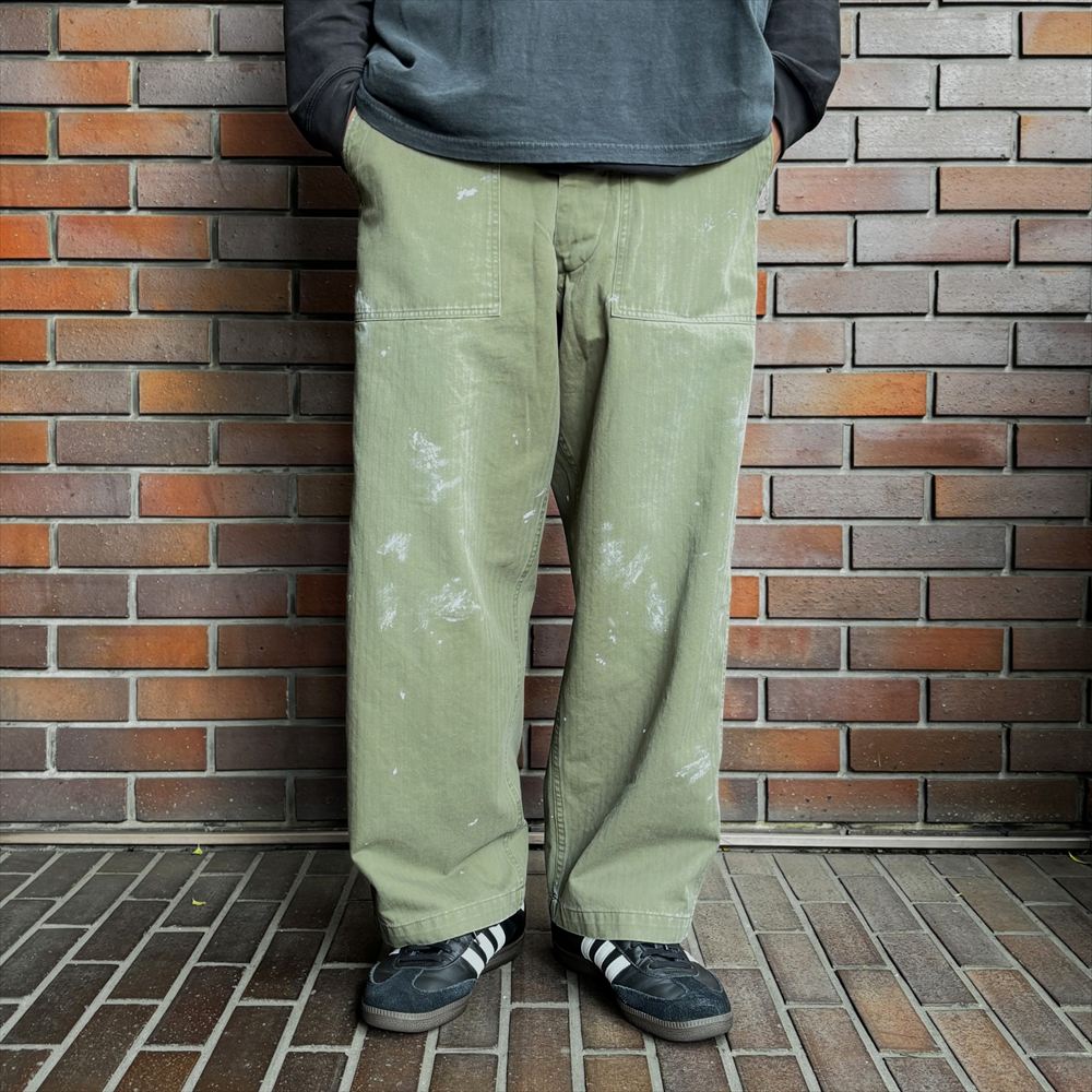 MILK PAINT VINTAGE WASH ORGANIC COTTON US ARMY M-47 BAKER PANTS