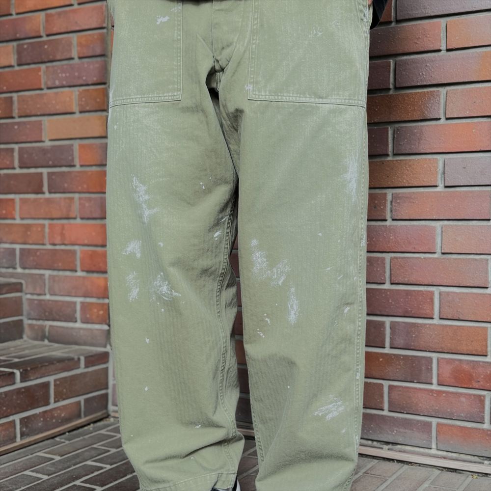 MILK PAINT VINTAGE WASH ORGANIC COTTON US ARMY M-47 BAKER PANTS