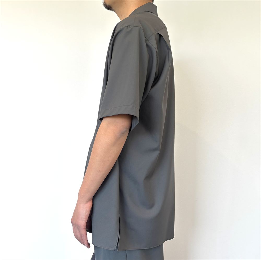 ITALIAN OPEN COLLAR S/S SHIRT ORGANIC WOOL 2/80 TROPICAL