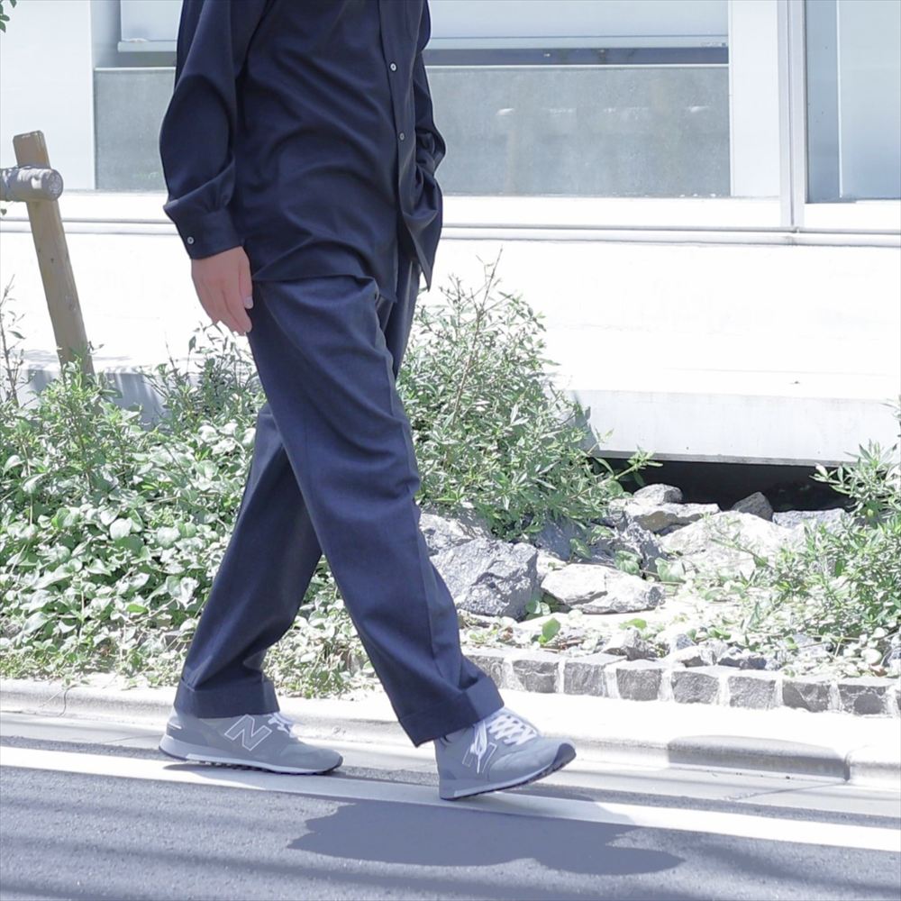 DOUBLE PLEATED SEMI EASY TROUSERS ORGANIC WOOL SURVIVAL CLOTH