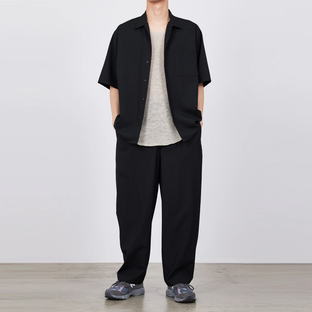 COCOON WIDE EASY PANTS TUMBLED WOOL TROPICAL