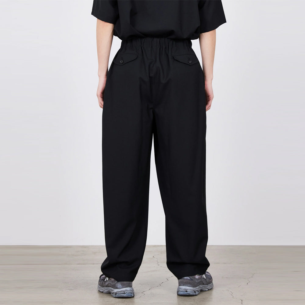 COCOON WIDE EASY PANTS TUMBLED WOOL TROPICAL