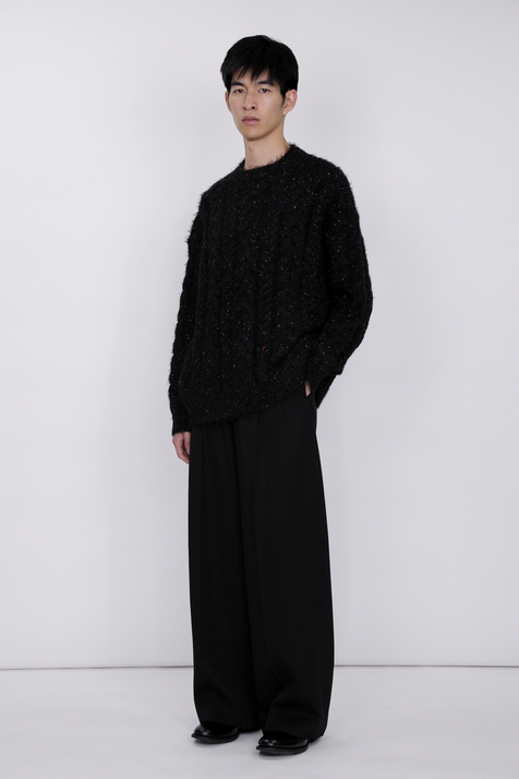 Color Nep Mole Knit Pullover