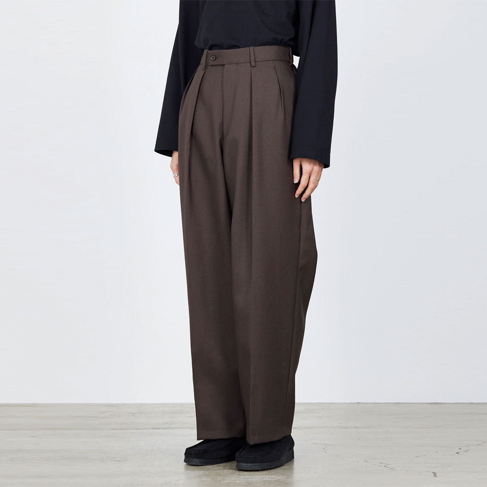DOUBLE PLEATED TROUSERS ORGANIC WOOL HEAVY TROPICAL