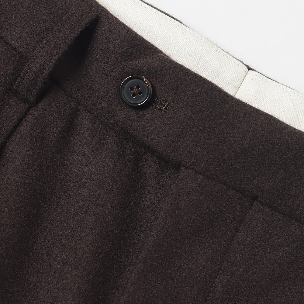WOOL FRANNEL DRAPE 2-TUCK STRAIGHT SLACKS