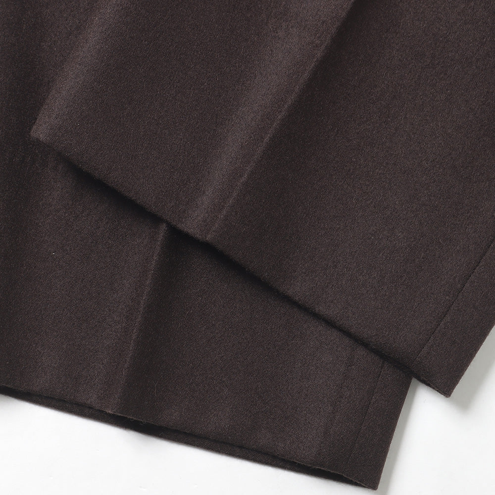 WOOL FRANNEL DRAPE 2-TUCK STRAIGHT SLACKS