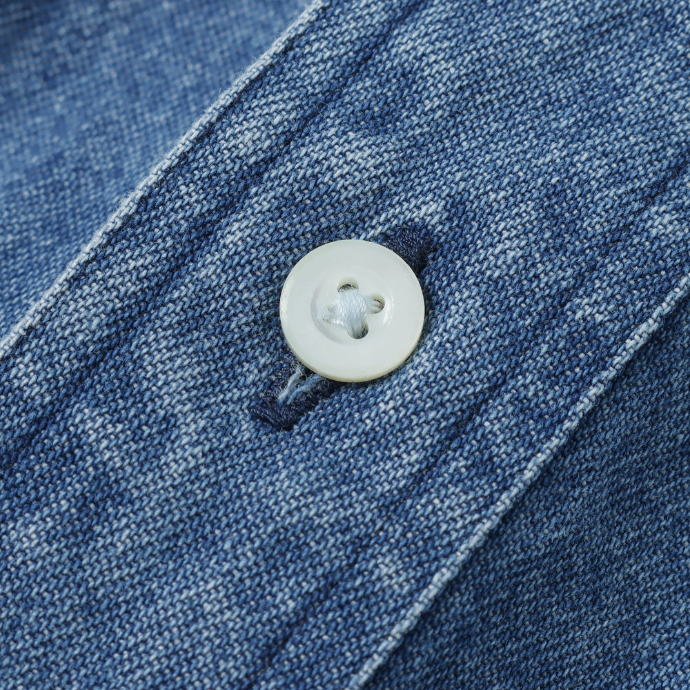 90S FIT UK HEAVY USED DENIM BUTTON DOWN SHIRT