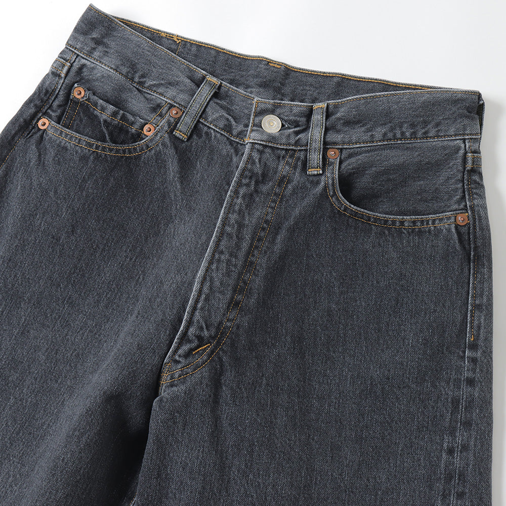 40s MIL BAGGY ZIPPED USED SHUTTLE DENIM TROUSERS