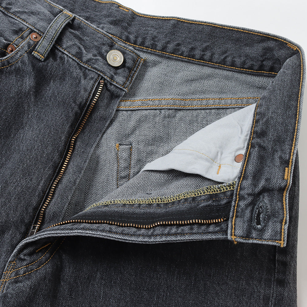 40s MIL BAGGY ZIPPED USED SHUTTLE DENIM TROUSERS