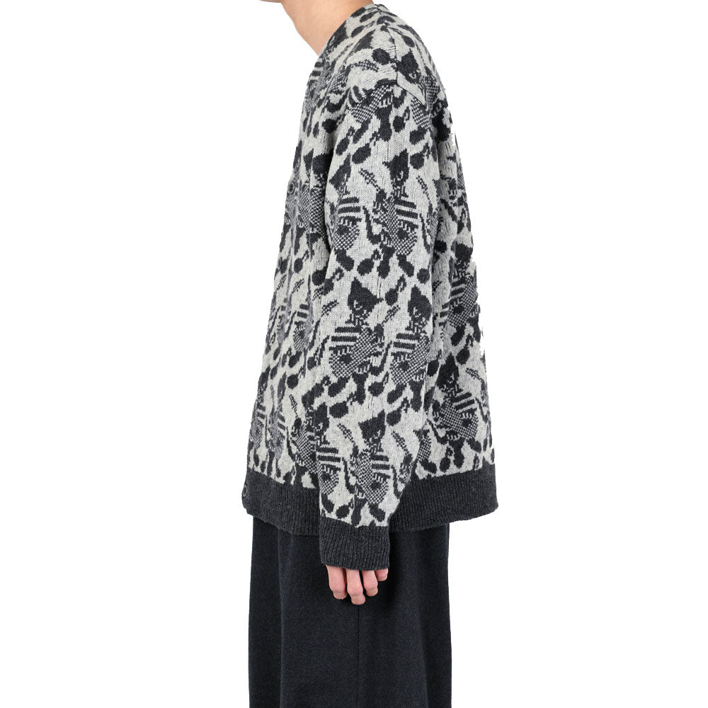 ACRYLIC/WOOL SJQ KNIT GUITAR CAT CARDIGAN