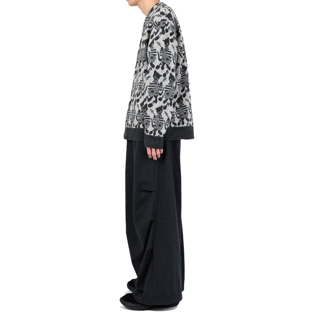 ACRYLIC/WOOL SJQ KNIT GUITAR CAT CARDIGAN