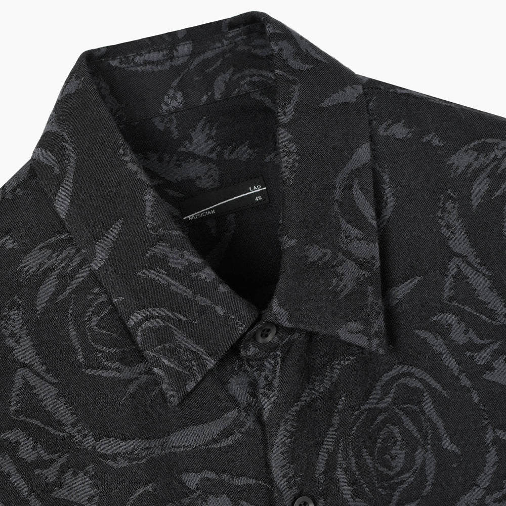 RAYON JACQUARD BIG SHIRT (ROSE)