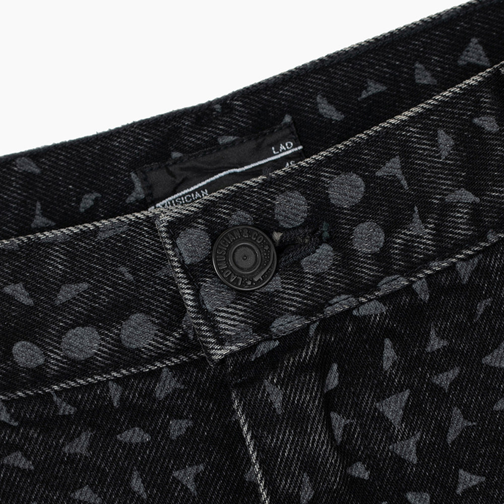 14oz DENIM STRAIGHT PANTS (STUDS柄)