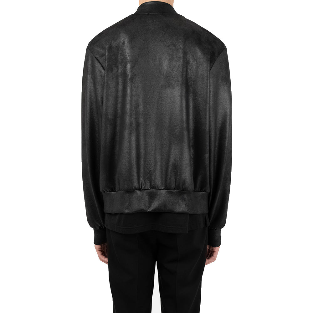 STRETCH FAUX LEATHER JERSEY BLOUSON