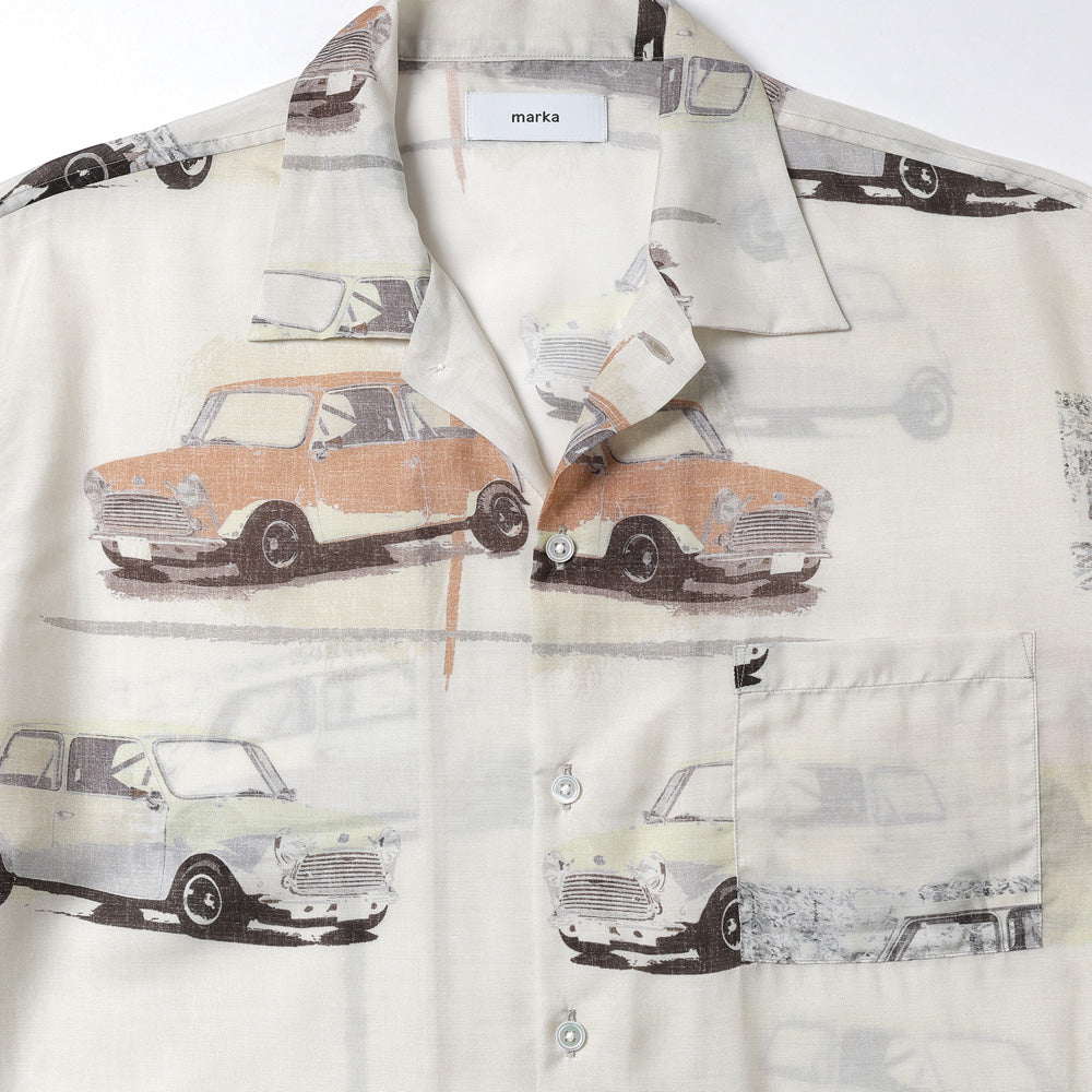 OPEN COLLAR S/S SHIRT CUPRO SILK LAWN