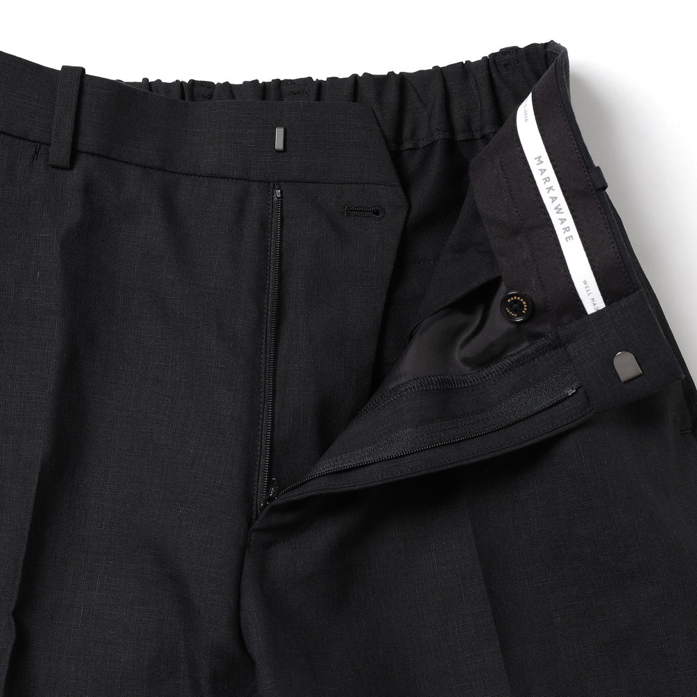 FLAT TAPERED TROUSERS ORGANIC WOOL HEMP TROPICAL
