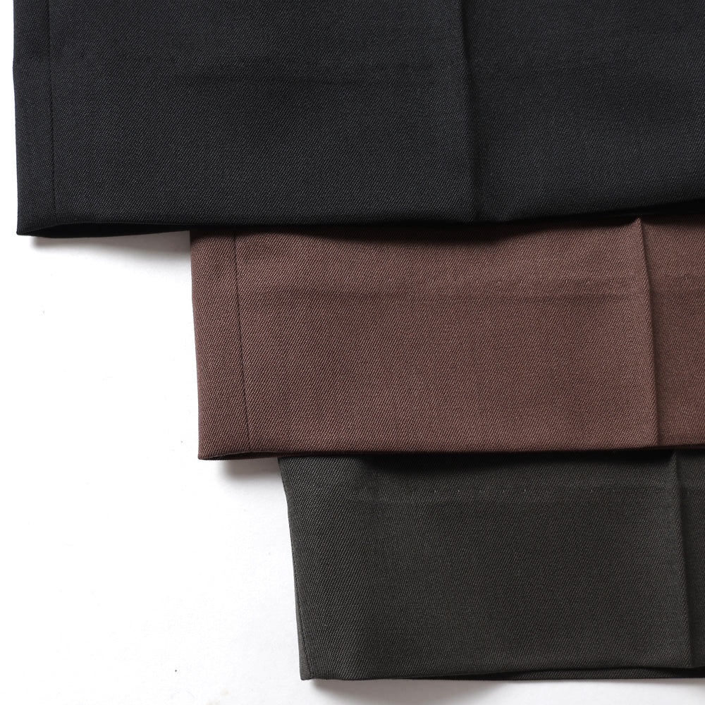 DOUBLE PLEATED STRAIGHT TROUSERS ORGANIC WOOL GABARDINE