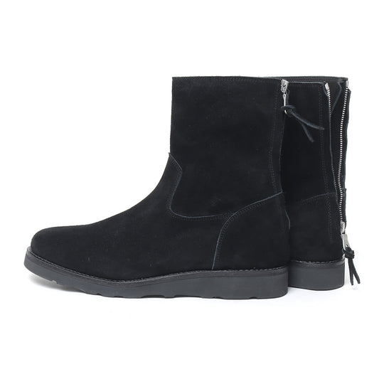  Suede Leather Back Zip Boots  