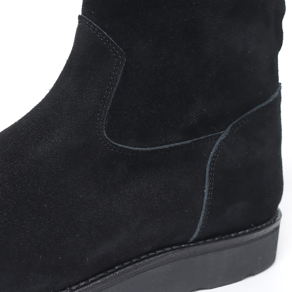 Suede Leather Back Zip Boots