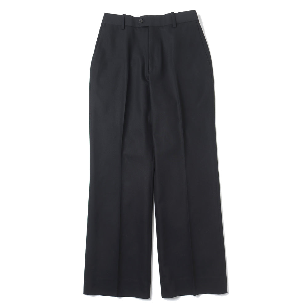 再入荷 FLAT FRONT FLARED TROUSERS ORGANIC COTTON SURVIVAL CLOTH