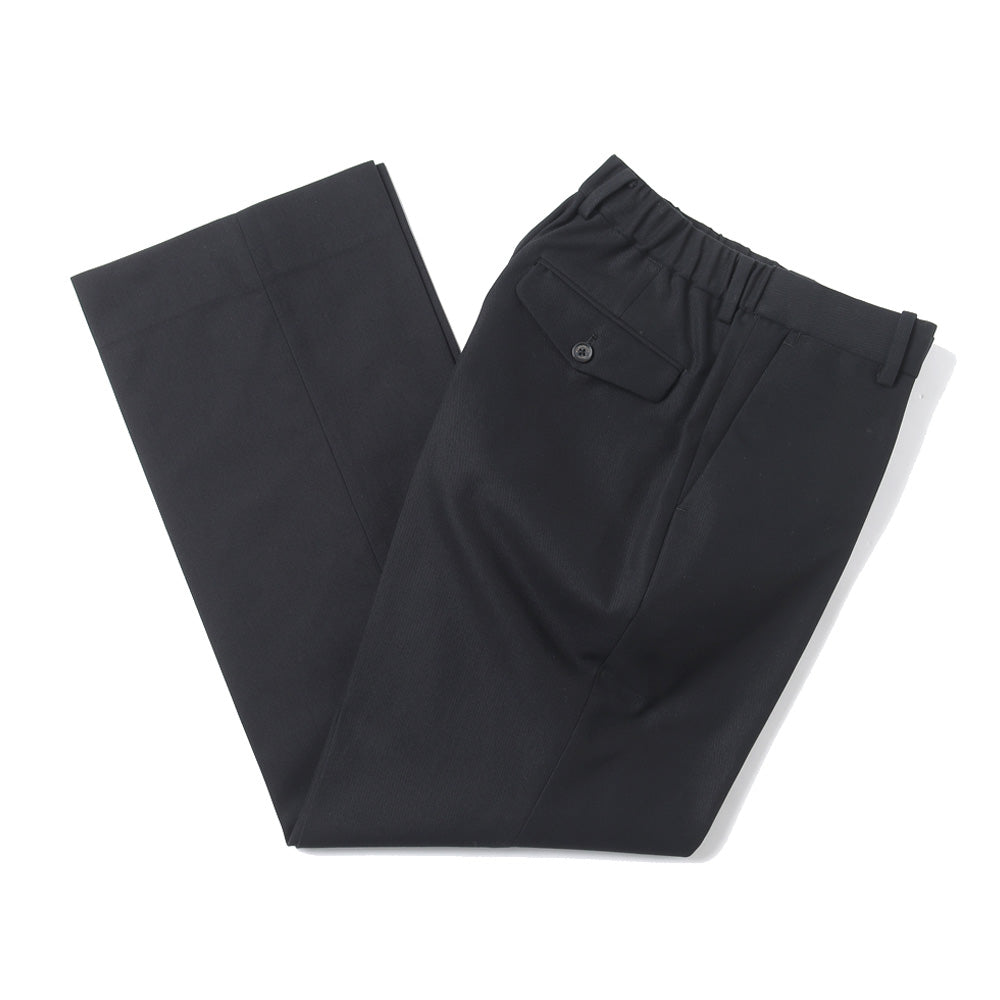 再入荷 FLAT FRONT FLARED TROUSERS ORGANIC COTTON SURVIVAL CLOTH