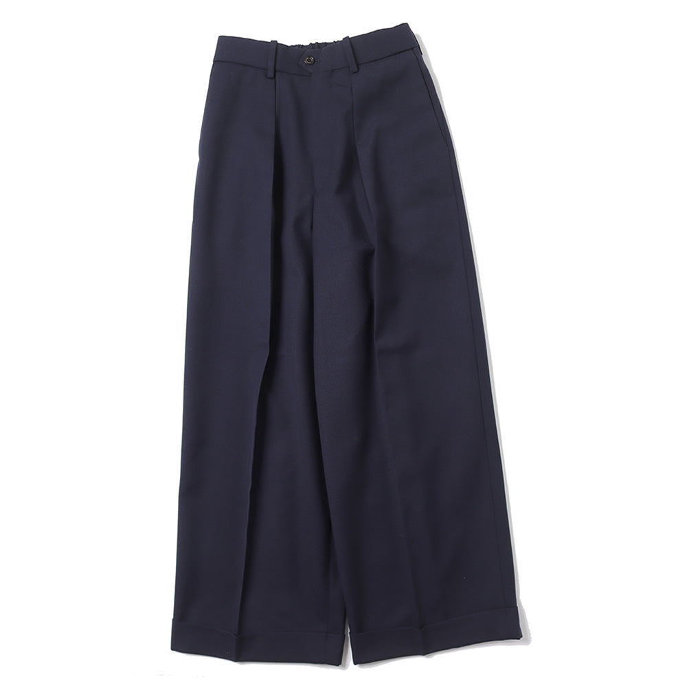PLEATED WIDE TROUSERS ORGANIC WOOL SURVIVAL CLOTH