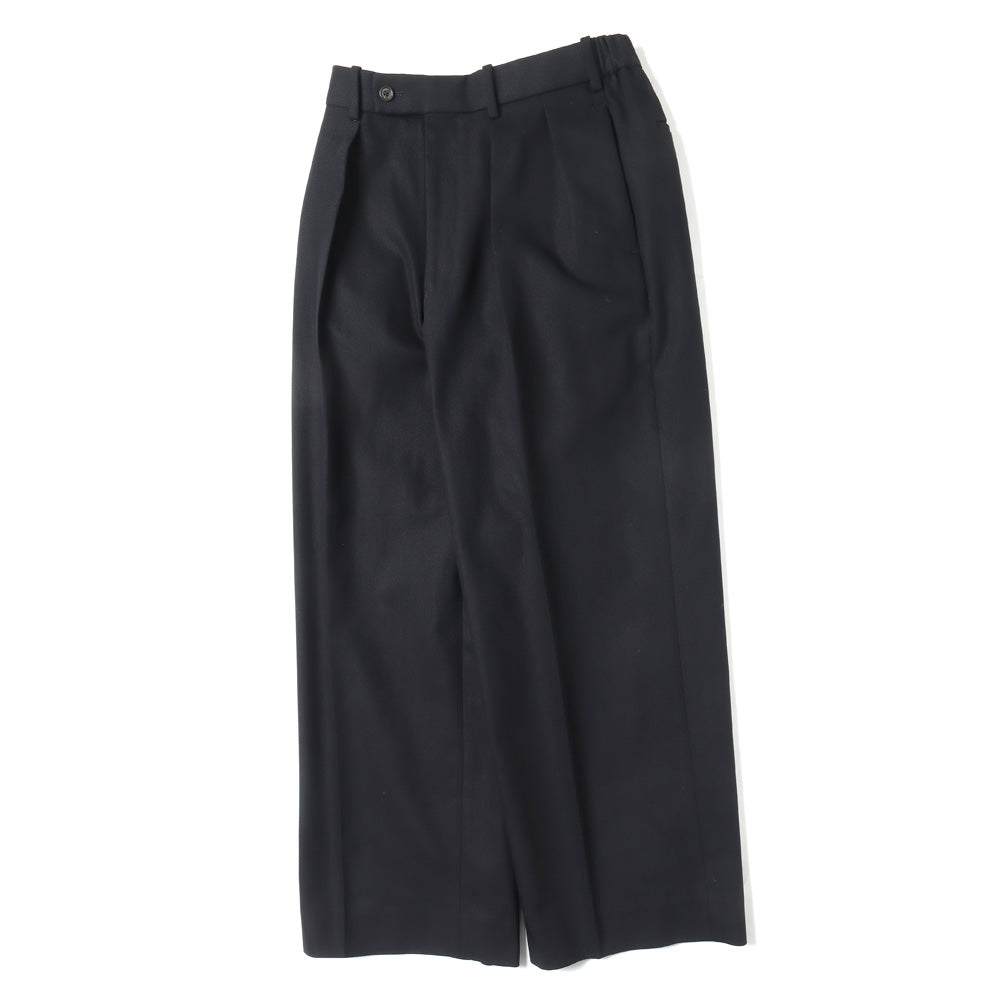 DOUBLE PLEATED TROUSERS ORGANIC COTTON SURVIVAL CLOTH-blk