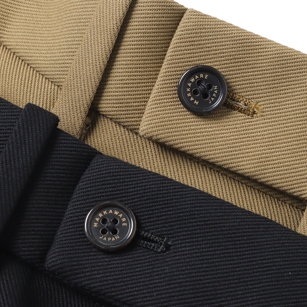 DOUBLE PLEATED TROUSERS ORGANIC COTTON SURVIVAL CLOTH-buttun