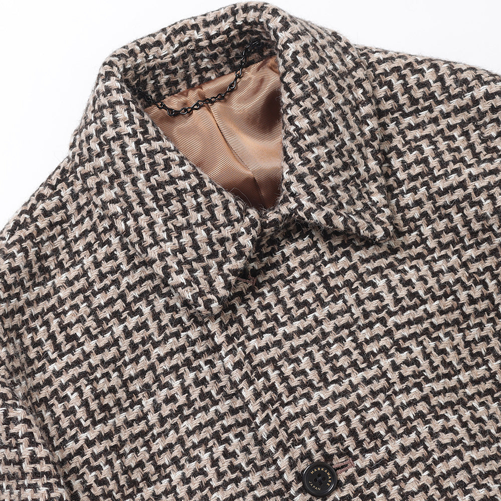 CAR COAT NATURAL COLOR ALPACA TWEED