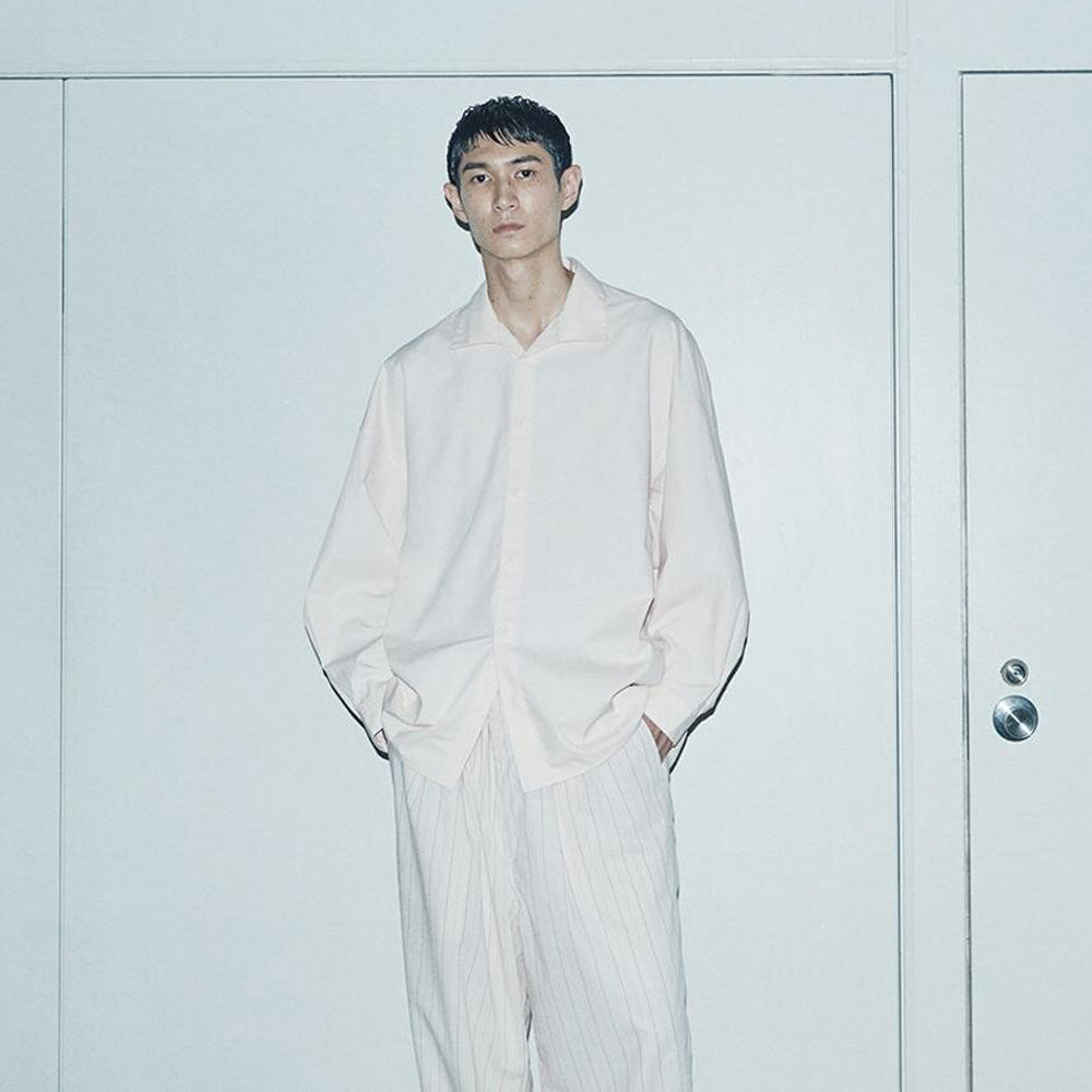 Draping Open Collar Shirt Type A Clear Heavy Broadcloth