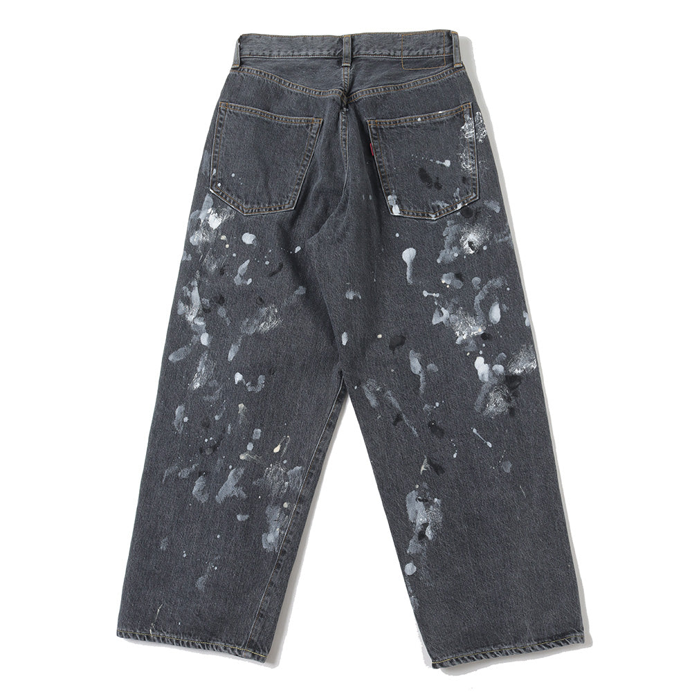 MILK PAINT 40s MIL BAGGY ZIPPED USED SHUTTLE DENIM TROUSERS