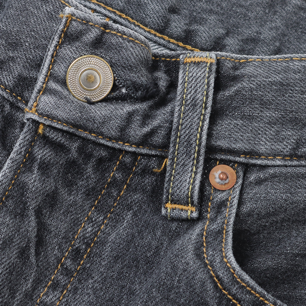 MILK PAINT 40s MIL BAGGY ZIPPED USED SHUTTLE DENIM TROUSERS