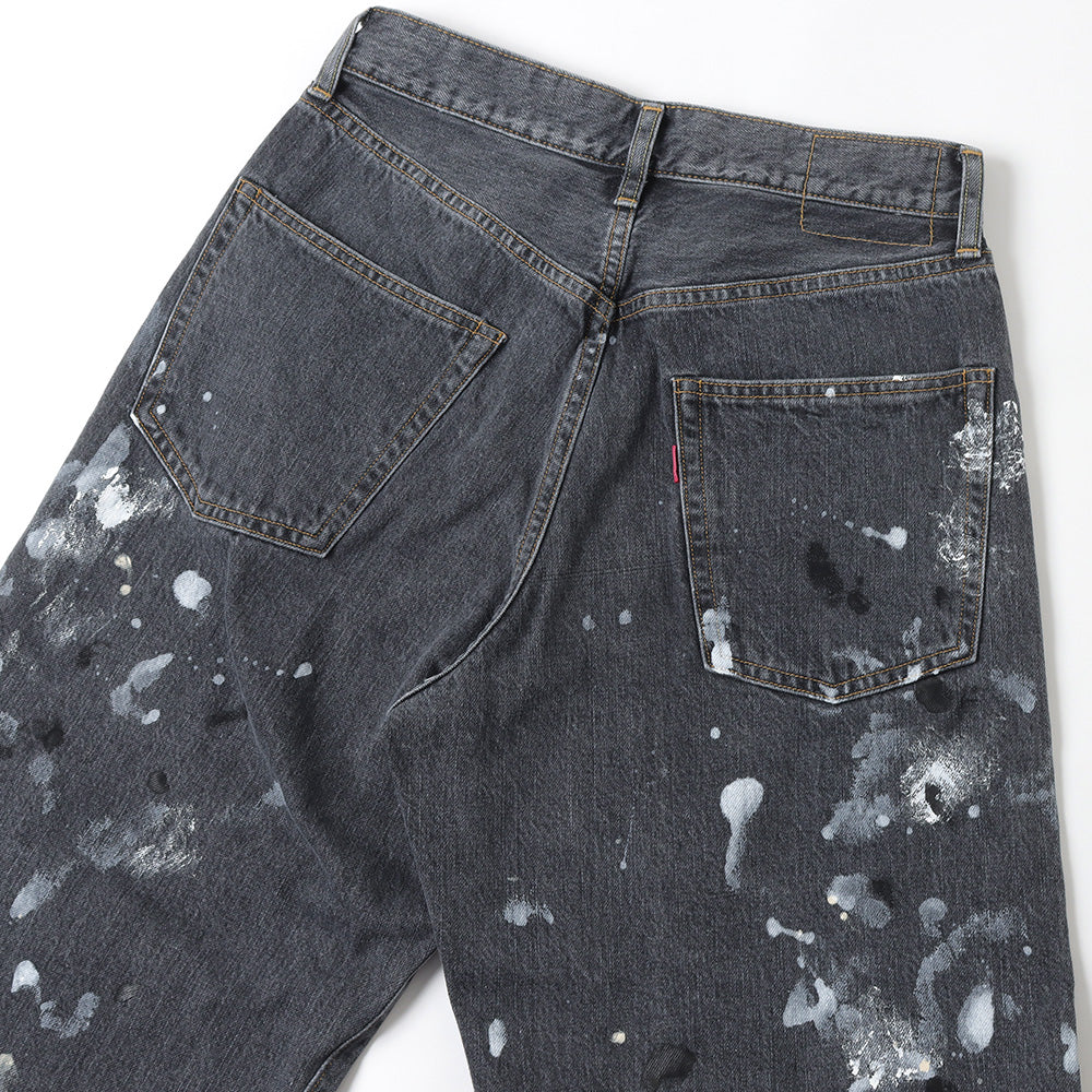 MILK PAINT 40s MIL BAGGY ZIPPED USED SHUTTLE DENIM TROUSERS