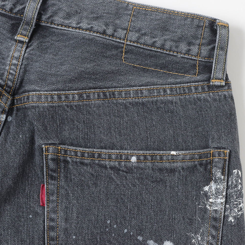 MILK PAINT 40s MIL BAGGY ZIPPED USED SHUTTLE DENIM TROUSERS