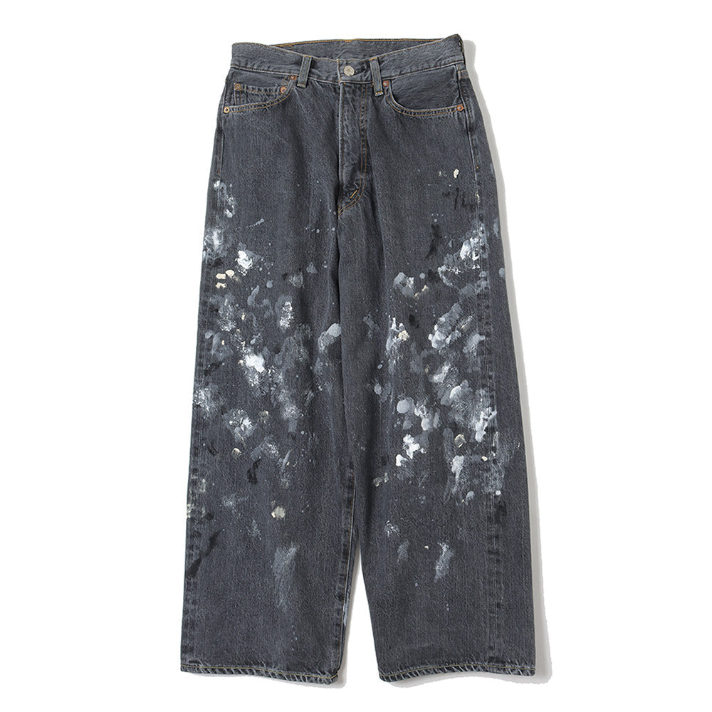 MILK PAINT 40s MIL BAGGY ZIPPED USED SHUTTLE DENIM TROUSERS