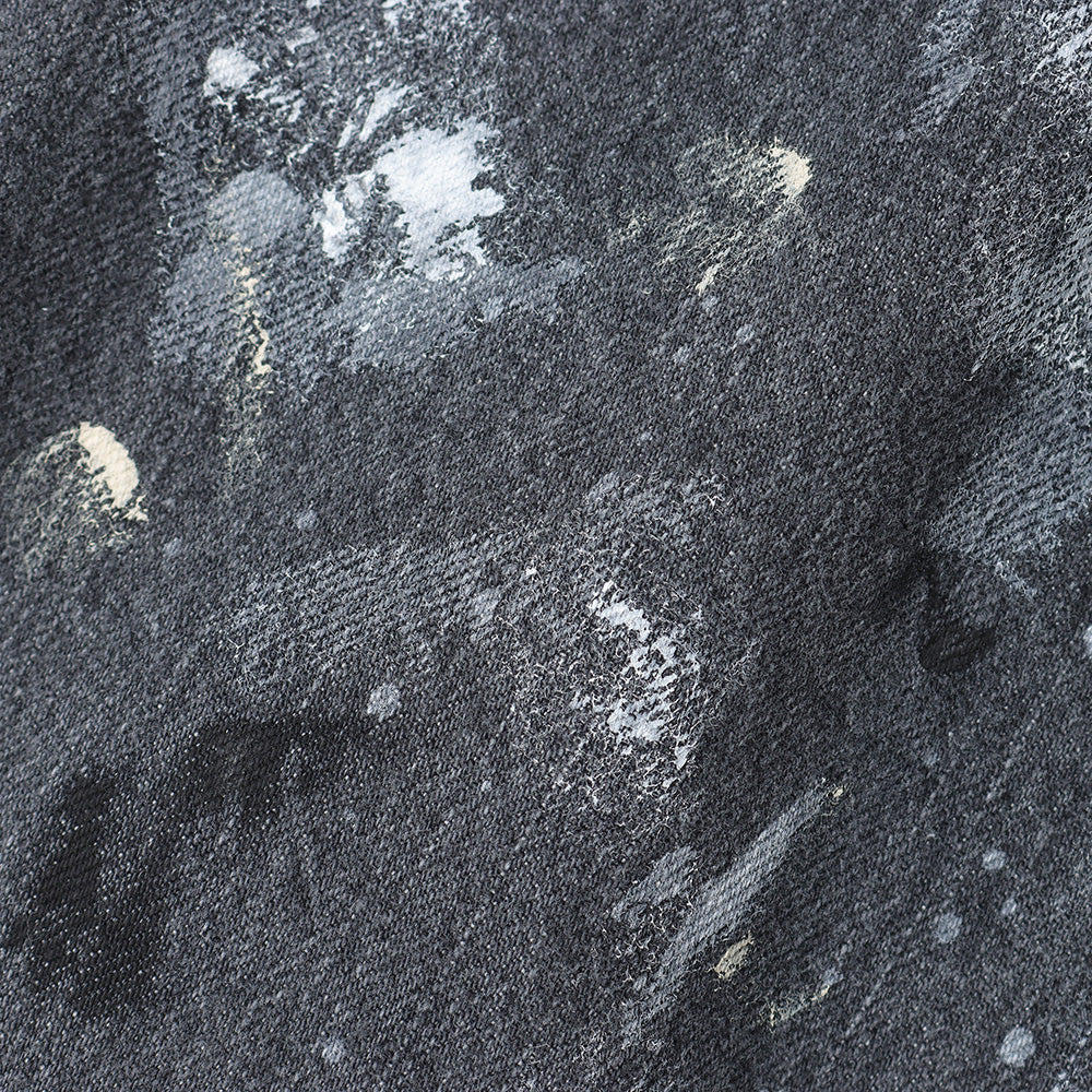 MILK PAINT 40s MIL BAGGY ZIPPED USED SHUTTLE DENIM TROUSERS