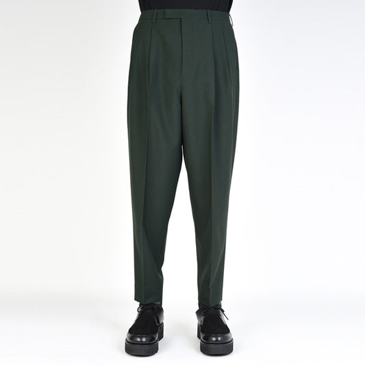  WOOL GABARDINE 2TUCK TAPERED WIDE  