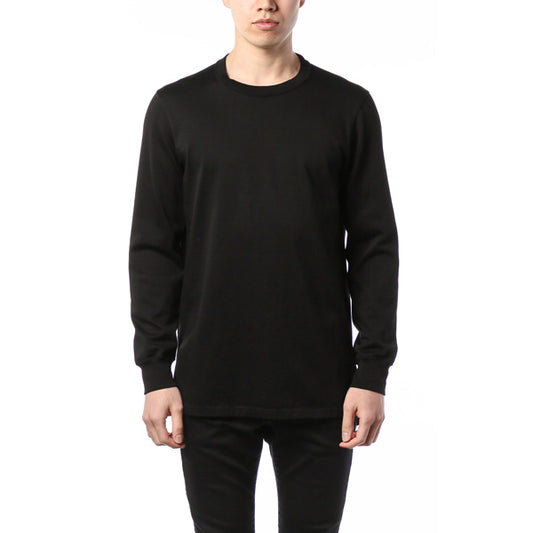  シルキー天竺 クルーネック長袖  