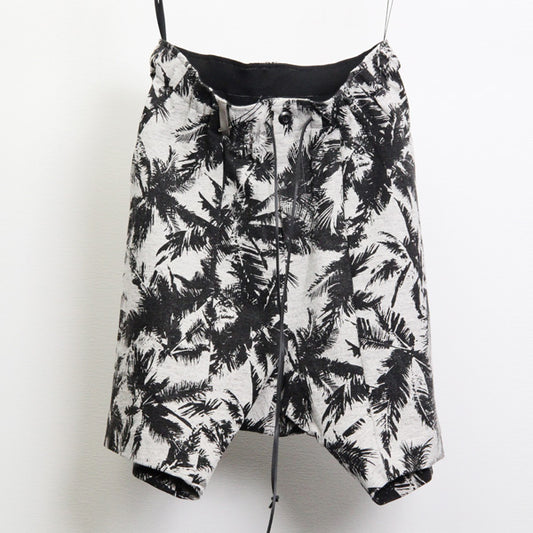  Li/Coストレッチ度詰天竺リーフpt サルエルショートパンツ  